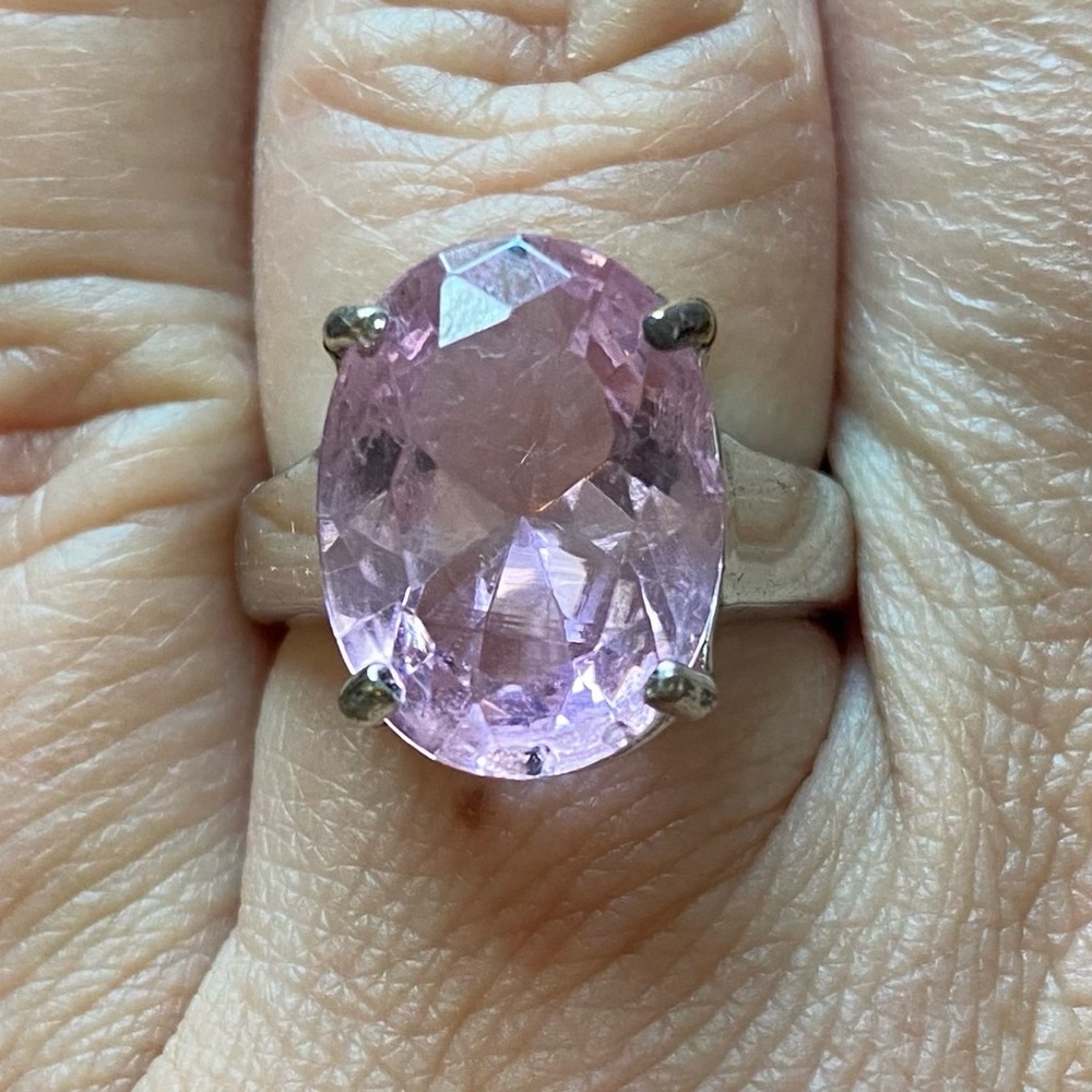 Pink Silver Ring